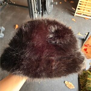 Luxurious Black Faux Fur Bucket Hat